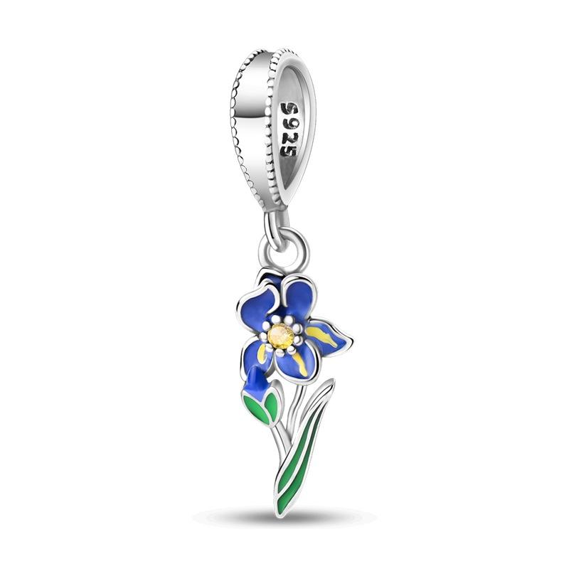 Cactus Pendant White Copper Plated 925 Silver Pendant Beads Diy Bracelet Necklace