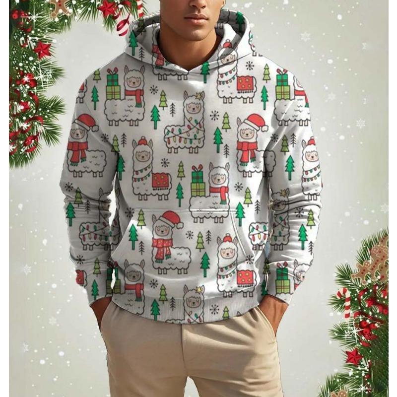 Classic And Fashion Christmas men's Hooded Sweatshirt Street Fun Santa Claus 3D Printed Sports Shirt Autumn Snowman men's Hoodie