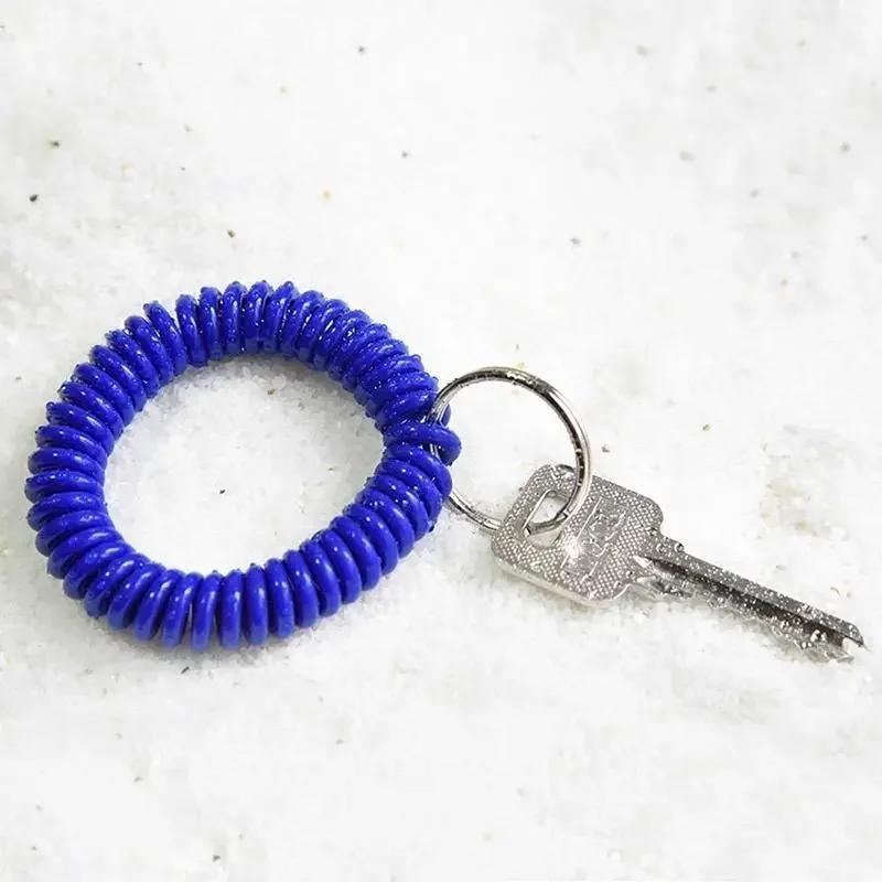 Neu 10 Stück Spiral-Stretch-Armband Schlüsselanhänger Schlüsselanhänger Schlüsselanhänger