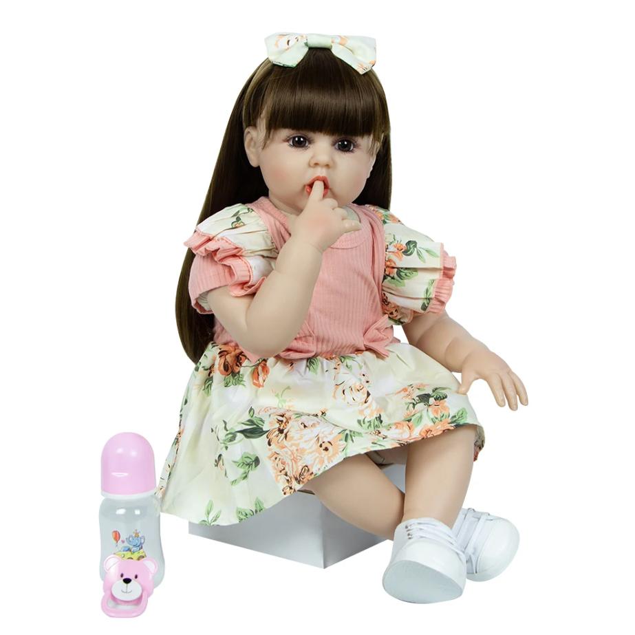 KEIUMI 60 CM Lifelike Reborn Babies Dolls Cloth Body Princess Newborn Toy Baby Dolls For Toddler Birthday Xmas Gifts