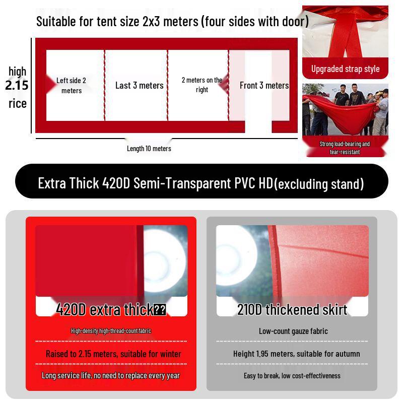 Thickened Outdoor Umbrella Tent Cloth - Windproof and Waterproof Surround for Four-Legged Umbrella