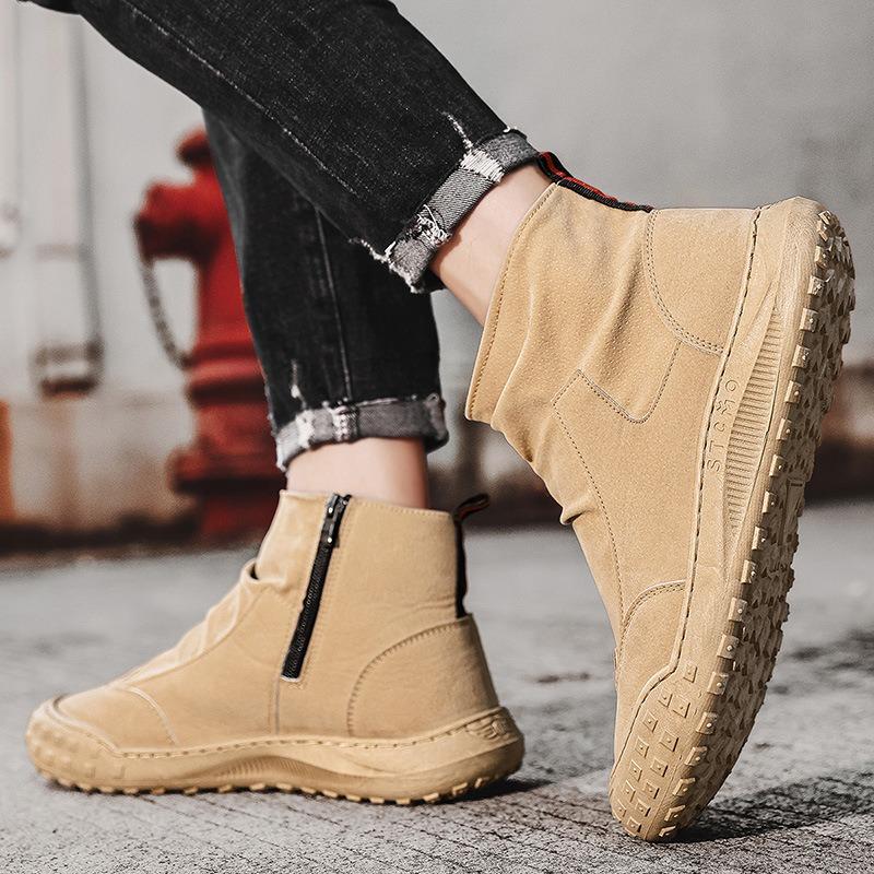 Martin boots men's high-top tooling boots outdoor trendy shoes mid-top leather boots men's autumn casual Martin shoes