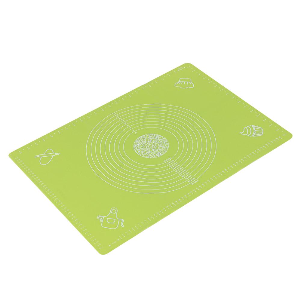 64x45cm High Temperature Resistant Non-Stick Silicone Dough Mat with Scale Baking Tool(Green )