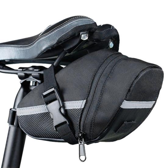 Bike Saddle Bag Zipper Large Capacity Canvas Bike Rear Seatpost Pannier Storage Pouch for Bicycle