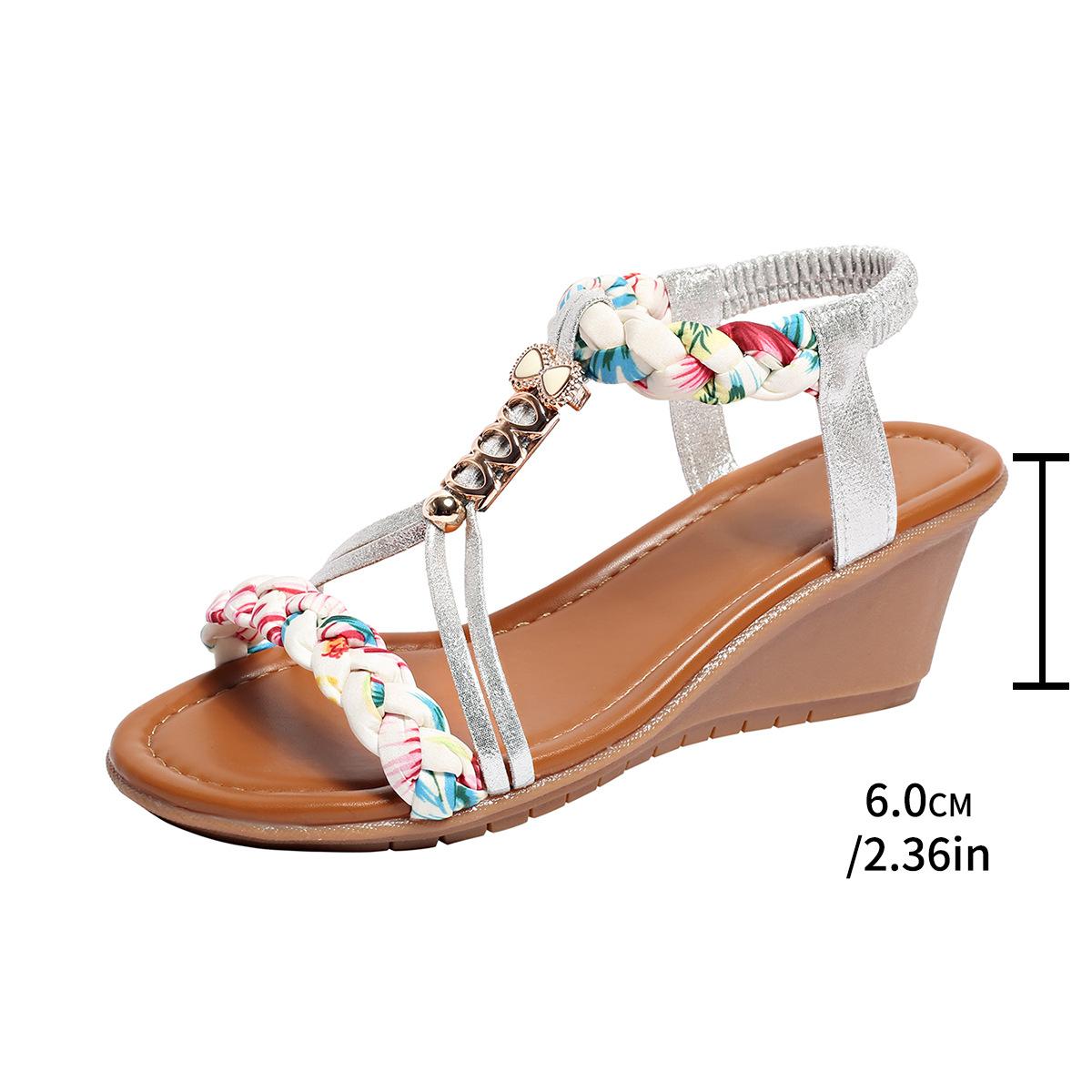 

Fashion Sandals Woman Summer 2025 Fashion Comfortable Weave Slippers Beach Bohemian Slides Ladies Flats Sandals Rome Shoes for Women 36 серебряный