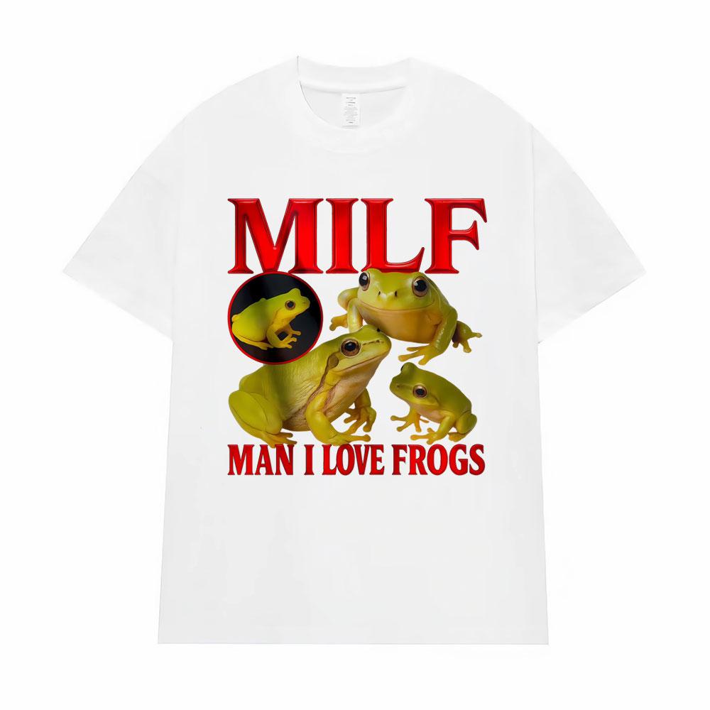 Funny I Love Frogs Gift Meme Lover Printed Tshirt Men Women Vintage Toad Y2K Fun Classic T Shirts 100% Cotton T-shirt Streetwear
