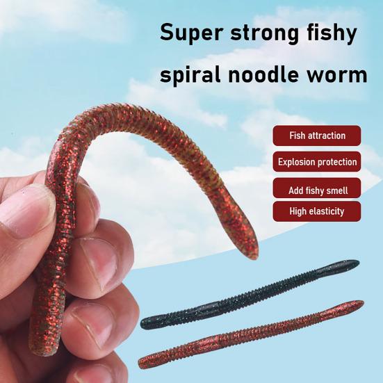 10 Piezas 12CM/4.2G Señuelo Blando de Gusano Salado Cebo Biónico Hilo de PVC Señuelo Artificial Pesca de Cabeza de Serpiente en Agua Salada y Dulce