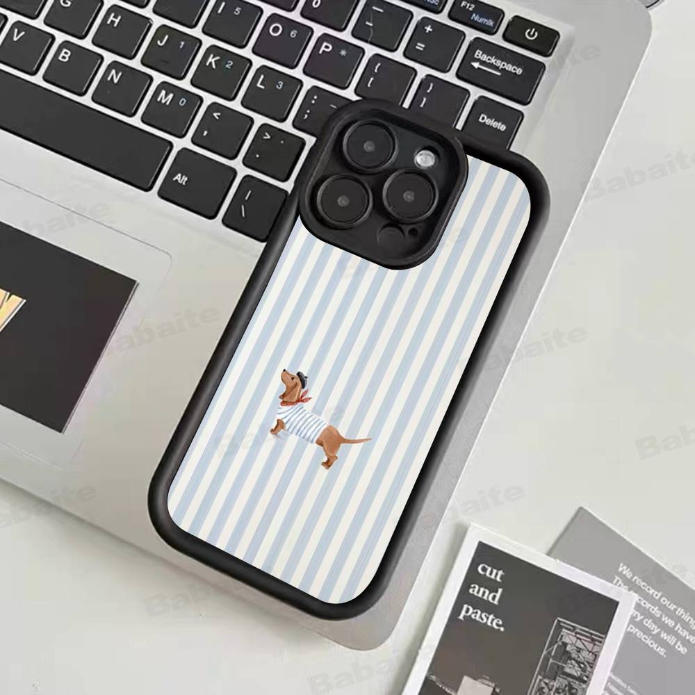 

Dachshund Black Stripe Silicone Phone Case For IPhone 17 Pro Max 16 15 14 13 12 11 Plus 17 Air iPhone 17pro max