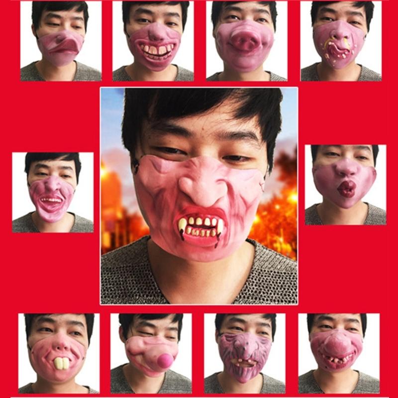 Latex Half Face Costume Mask Set for Group Photos, Cosplay Use, Stage Scenes and Theme Gathering Party Supplies