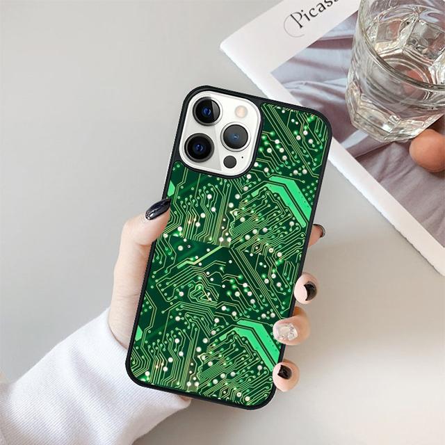 The Integrated Circuit Board Phone Case For iPhone 17 Air 16 16e 15 14 plus 11 12 13 Pro max Bumper Shell Cover coque
