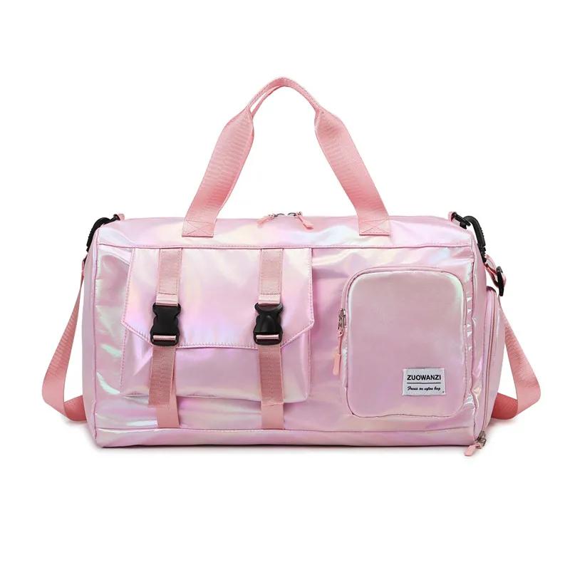 Large Capacity Women's Nylon Travel Duffel Bag,Weekender Gym Tote with Shoe Compartment Men's Versatile Sports & Fitness Carry-On