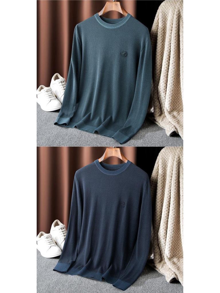 Spring & Autumn Fashion: Men's Plus Size Knitted Sweater - Thin, Casual, Sporty, Stylish, and Warm