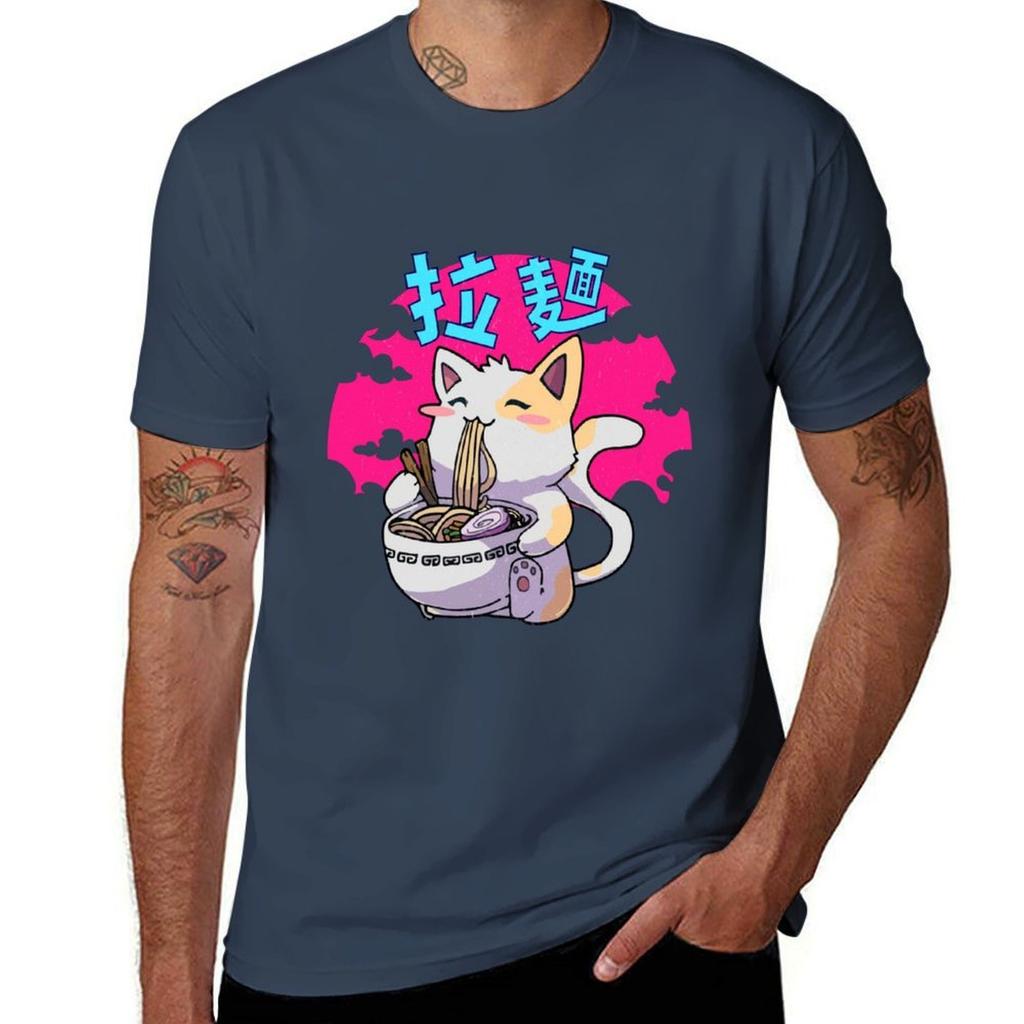 Cute Cat Eating Raunisex Gift For Cat Lover Tshirt Gym Exercise Short Sleeve Tshirt