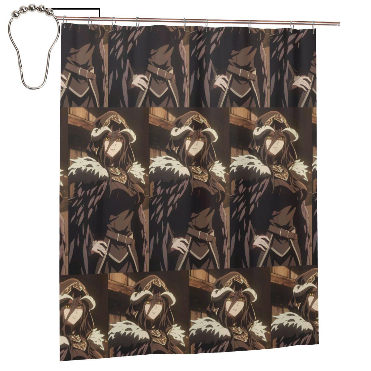 

Adventure Anime Albedo Overlord Shower Curtain Bathroom Polyester Waterproof Bath Curtains With Hooks W60H190(CM)-1 Pcs