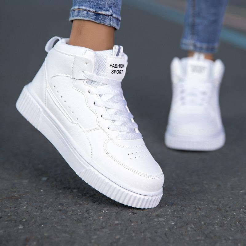 High Top Sneakers Unisex Non Slip Platform Men's Skate Shoes Spring Autumn Casual Leather Skateboard Shoes for Women