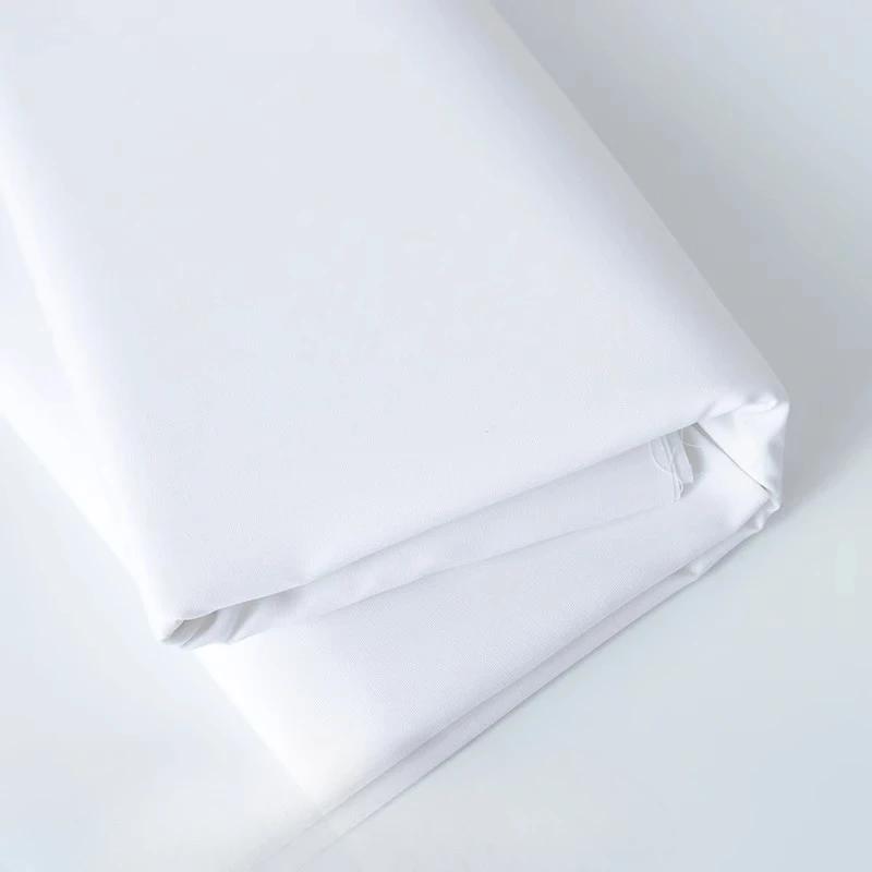 Wide 140cm Cotton Poplin Fabric Solid Color White Red Black for Sewing Accessories Quilting Patchwork Handmade 100/300/500cm