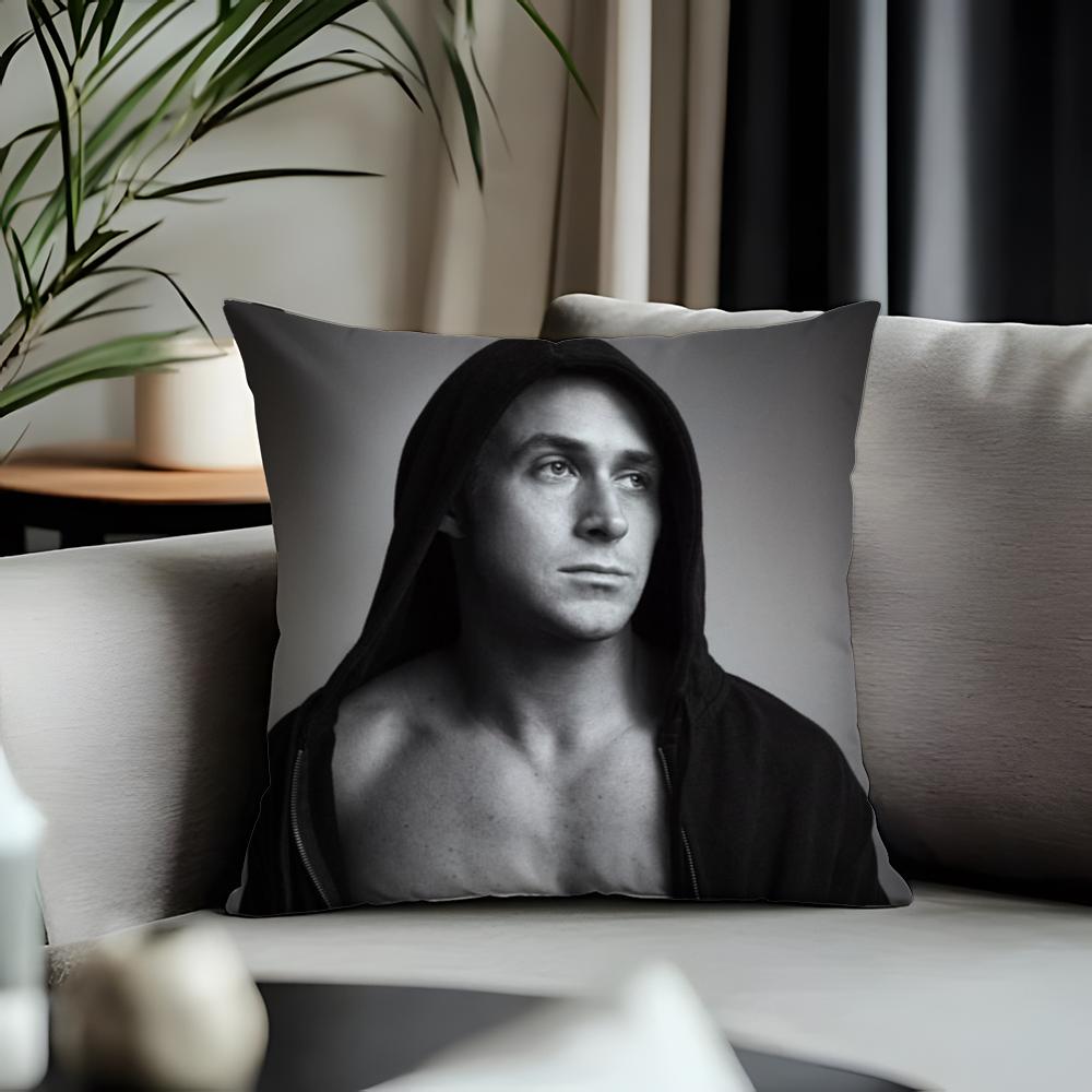 Trending Rryan Goslingew Cushion Cover Antidustmite Pillowcase Invisible Zipper Silky Short Plush Sofa Cushion Cover
