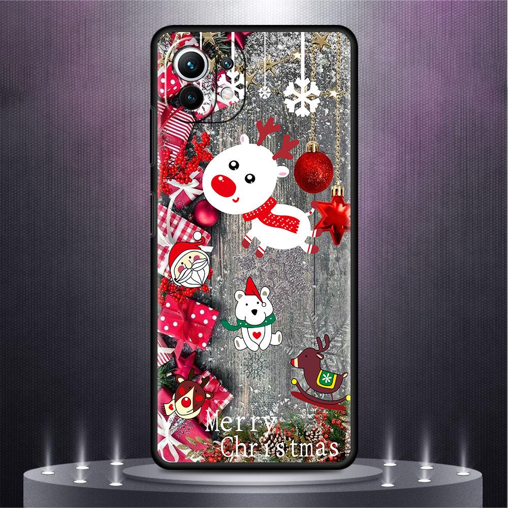 Christmas Red Nose Cute Elk Case For Xiaomi Mi Poco X3 NFC M4 M3 Pro F3 GT F1 11 Lite Note 10 11T 10T 9T Back Soft Phone Cover