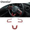 Steering Wheel Cover Trim for Jeep Wrangler JL Gladiator JT 2018- Red Carbon