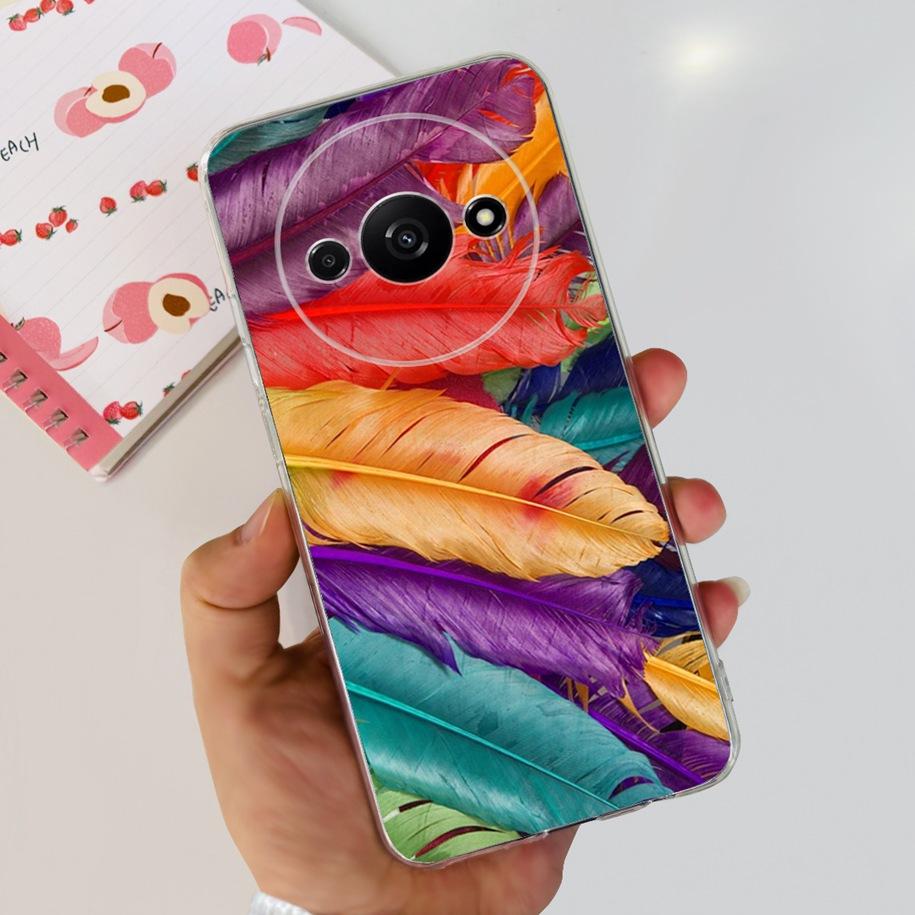 For Xiaomi Redmi A3 Case 2024 Popular Flower Soft Silicone Clear TPU Phone Cover For Xiomi Redmi A3 A 3 Bumper on RedmiA3 Fundas