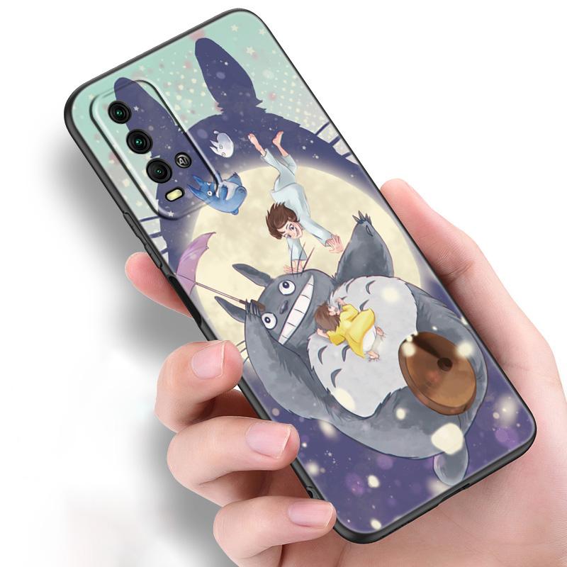 Anime Studio Ghibli Totoro Silicone Phone Case For Xiaomi Redmi Note 11 10 9 8 Pro 11T 10T 10S 9S 8T 9 9A 9C 9T Black Soft Cover