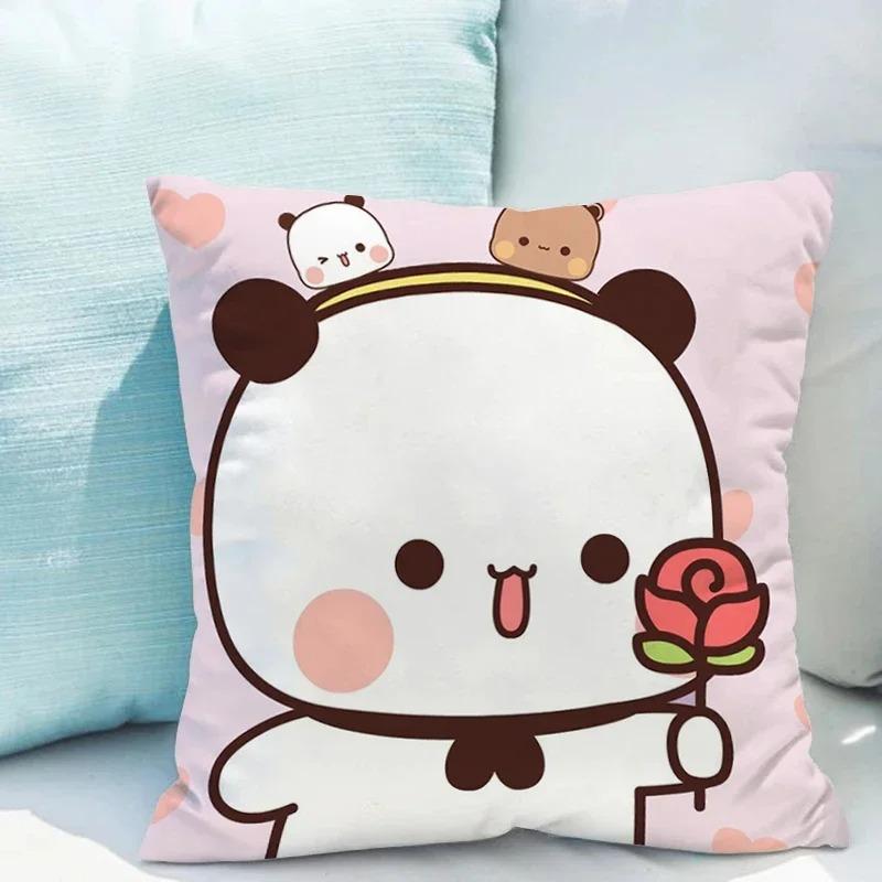 Povlak na polštář Bubu Dudu 45x45cm roztomilý kreslený medvěd povlak na polštář obývací pokoj pohovka potah na polštář ložnice domácí dekorace dětský dárek