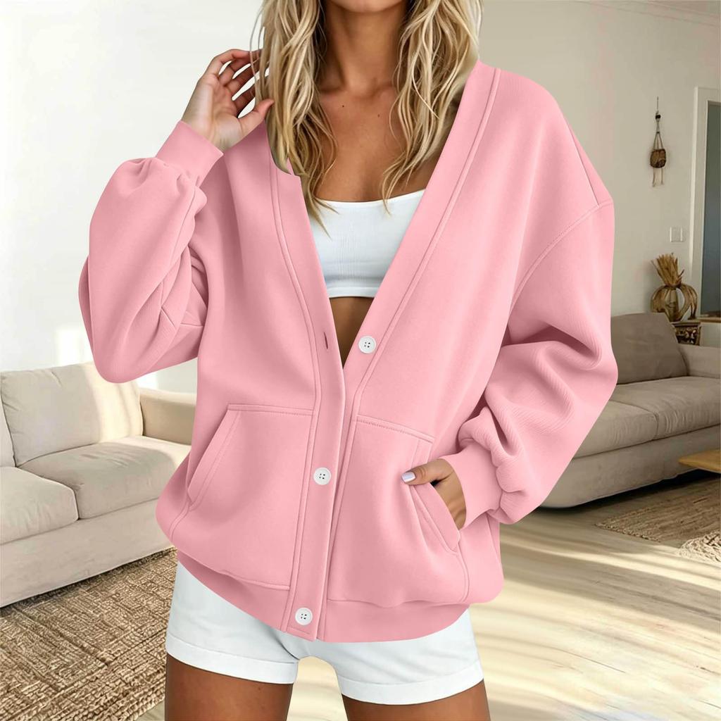 Women's Casual Color Long Sleeve Jacket for Everyday Wear