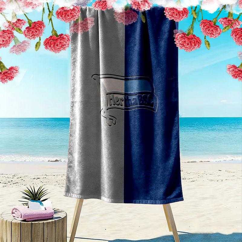 Hertha BSC Print Strandtuch, Großes Weiches Schnelltrocknendes Handtuch für Strand Camping Schwimmen