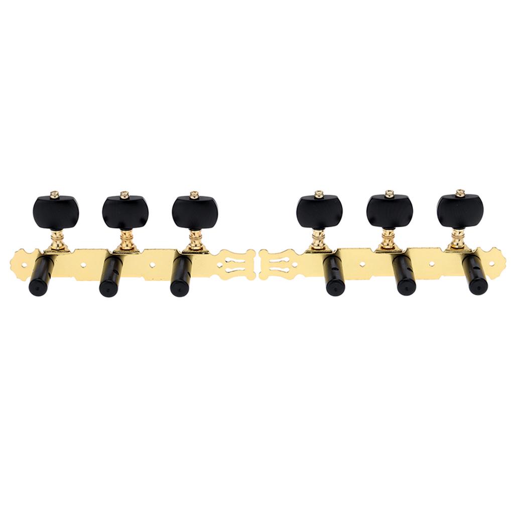 Alice AO 020HV3P 1Pair(Left + Right) Classical Guitar Tuning Key Gold  Black Plated Peg Tuner Machine Head(long) String