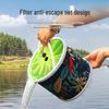 Multi-Functional Foldable Fishing Bucket with Rope & Anti-Jump Net for Live Fish