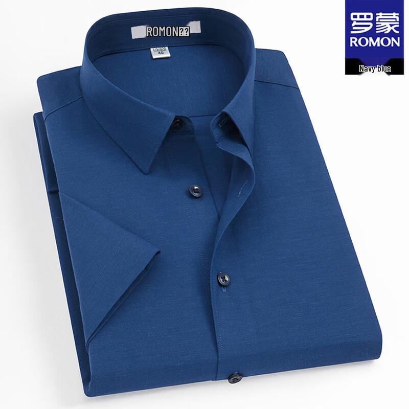 Romon Men's Linen Blend Short Sleeve Shirt