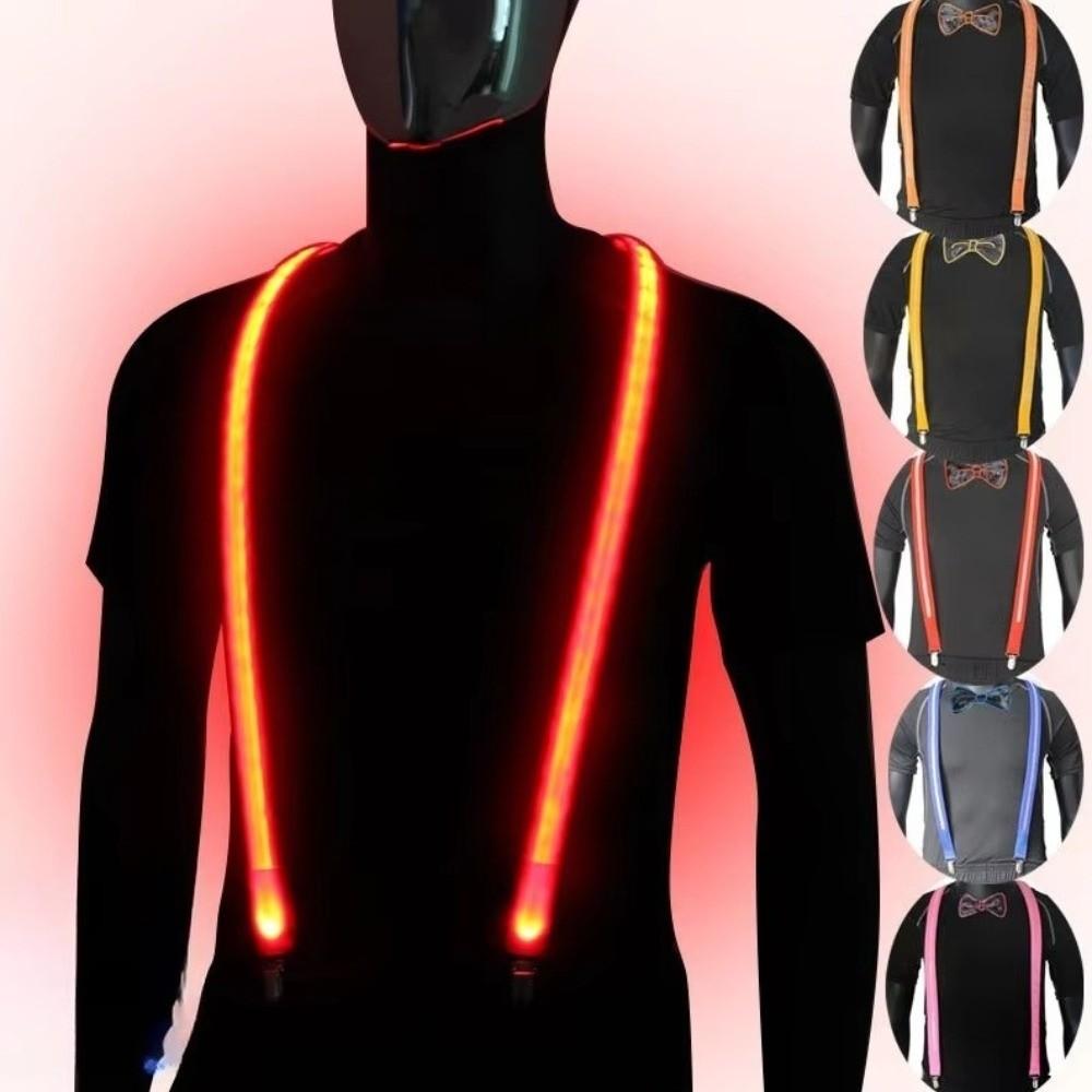 Glow-in-the-dark LED Woman Suspenders Hangers Y Back Men Glow Pants Belt Light Up Suspenders  Bar