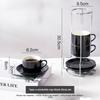 3OZ Porcelain Stackable Cups with Saucers and Metal Stand for Specialty Coffee Drinks,Latte,Americano and Tea-Set of 4