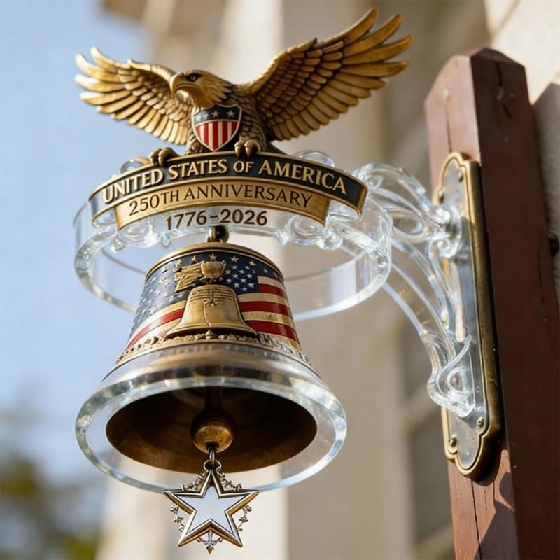 US 250Th Anniversary Doorbell 250Th Anniversary Bells Wall Mounted Doorbell for Courtyards Yard Outdoor Decorations