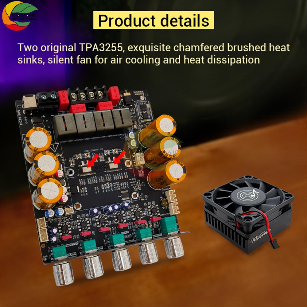 DC 18-50V ZK-SUB1200Q Qualcomm APTX Version Qcc3034+Es9023 With Subwoofer Extension BT Digital Amplifier Board 600W * 2