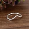 Minimalist Wave Ring 925 Sterling Silver | Curved Stackable Ring | Dainty Hammered Band | Simple Everyday Ring | Gift for Her