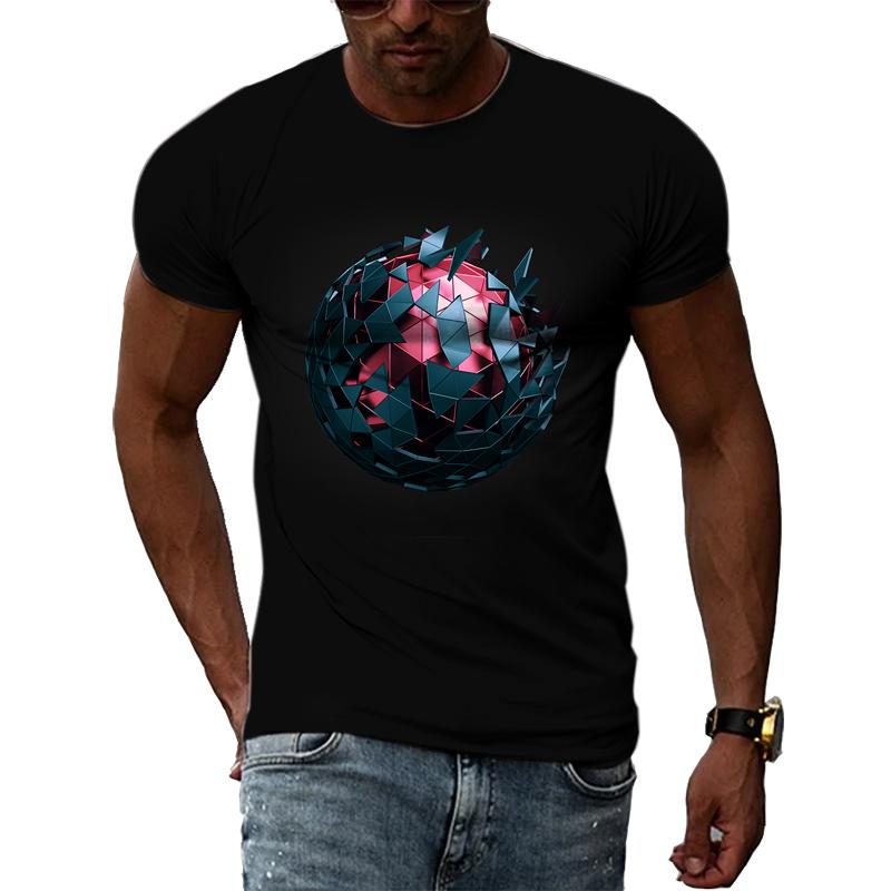 Letní móda Kreativní obrázek Pánské tričko Potištěné personalizované technologické prvky Vyrobeno v Číně Top s kulatým výstřihem a krátkým rukávem