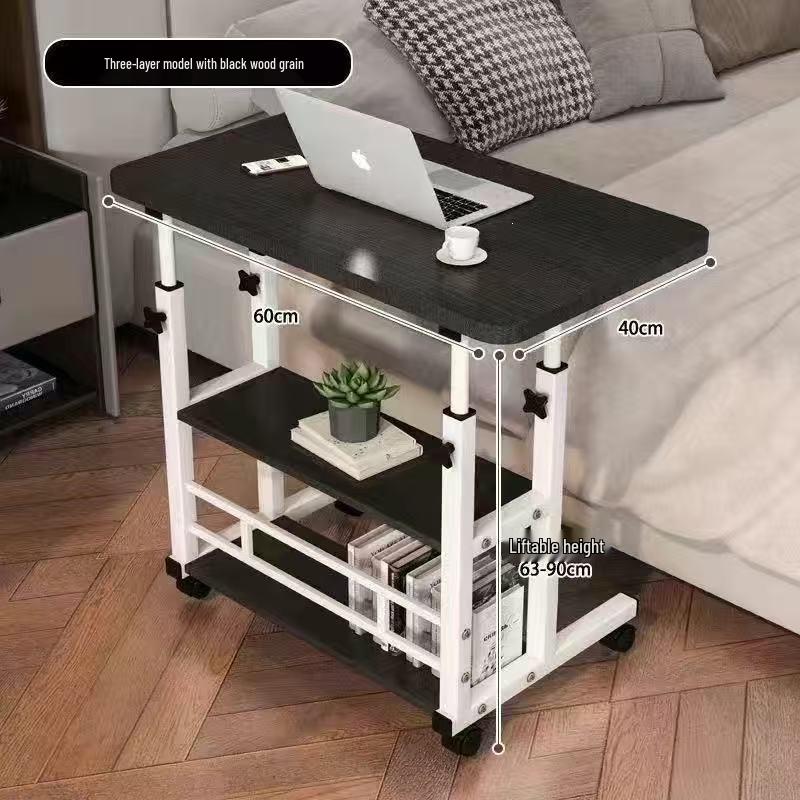 Adjustable Multi-Layer Bookshelf & Movable Laptop Table with Wheels