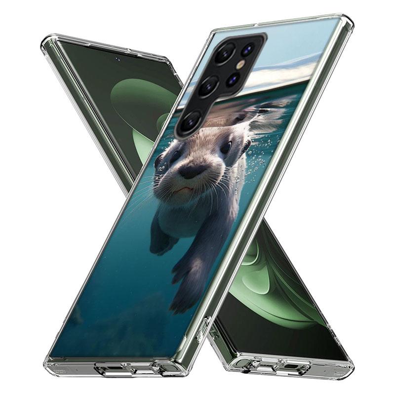 Seal Alert Capa Phone Case For Samsung S26 Ultra S25 Edge Galaxy S23 S21 S20 S24 FE S22 S10 Plus Cover Clear TPU Shell Coque Wit