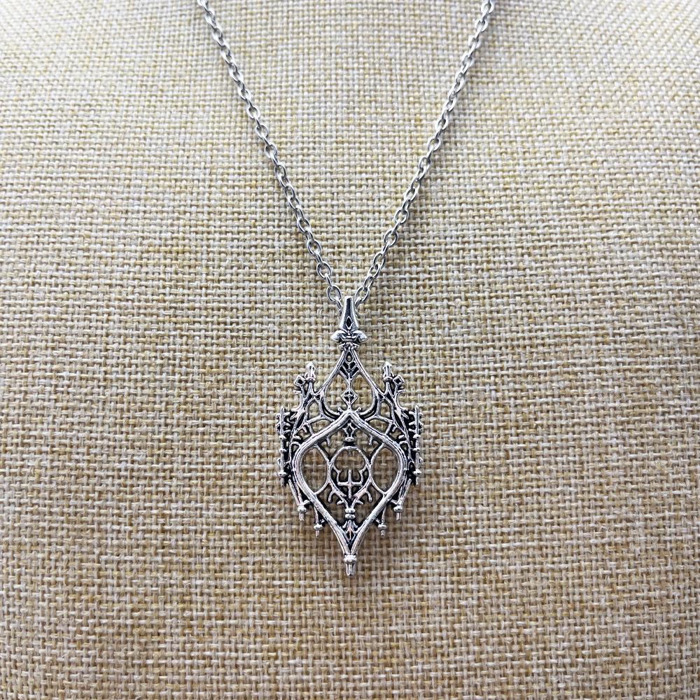 Retro Gothic Hollow Castle Necklace - European & American Punk Festival Gift Pendant