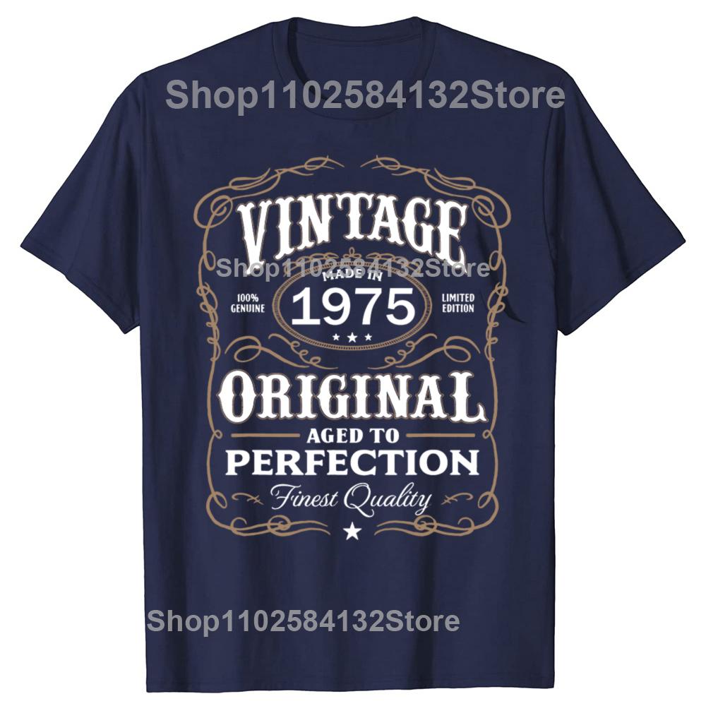 50-årsdagspresenter Män Kvinnor 50 År Gammal Vintage 1975 Party T-shirt Kvinnor Män Kläder Streetwear Grafiska T-shirts Toppar