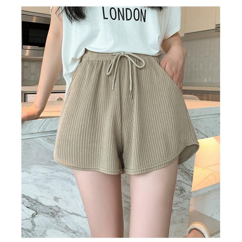 Loose Flesh-shielding Thin Casual Wide-leg Pants Women Thin Wear High-waisted Drawstring Sports Shorts