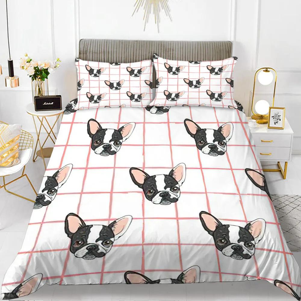 Rabbit Duvet Cover Set Cartoon Animals Theme 3D Print Kawaii Cute Pink King Queen Size For Boy Girls Women Polyester Bedding Set