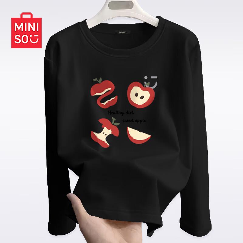 Женская хлопковая футболка с длинным рукавом MINISO XL