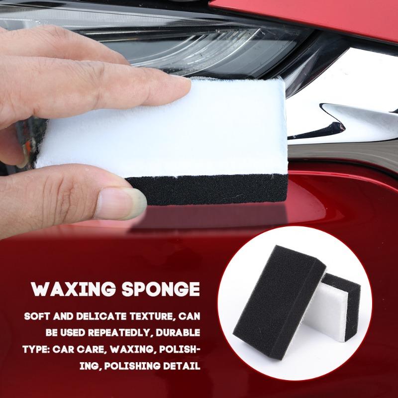 Car Double-side Cleaning Sponge Wipe Multifunctional White Nanofiber Scrubbing Pad Automotive Interior Detailing Cleaning Block