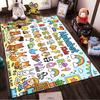 Alphabet Learning Rug with Cute Animals Non-slip Rug Suitable for Living Room and Bedroom Sofas.