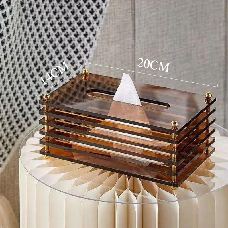 Luxury Tissue Paper Box Acrylic Nordic Aesthetic Tissue Case Rectangular Elegant Napkin Box Home Kitchen Bathroom Storage Boxes