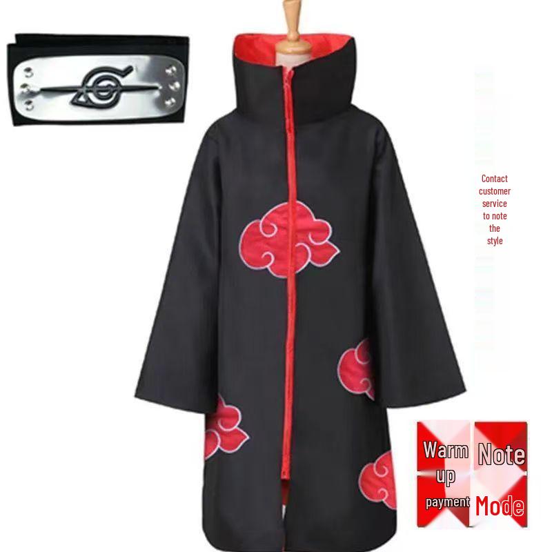 Naruto Akatsuki Stand-Up Collar Cloak Anime Cosplay Costume