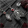 Detailed Metal Gothic Necklace With Heart Charm Perfect For Dark Aesthetic Wardrobe