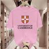T-shirt a maniche corte dell'Università di Cambridge Regalo Commemorativo Alumni Unisex Abbigliamento Campus Estivo Casual Streetwear